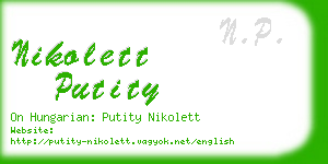 nikolett putity business card